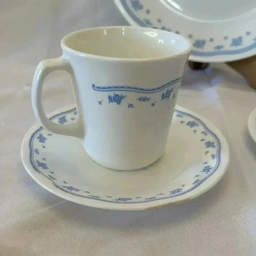 Corelle Morning Blue Dinnerware Set of 5 for 1 Person - Picture 3 of 9